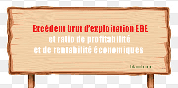 Excédent brut d’exploitation (EBE) et ratio de profitabilité et de rentabilité économiques