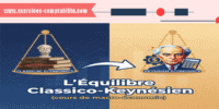 Balance équilibrée entre économie classique et keynésienne.