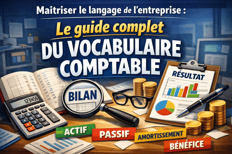 Outils comptables et vocabulaire financier pour la gestion d'entreprise.