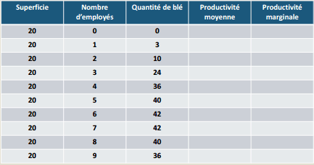 fonction de production