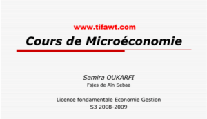 COURS DE MICROECONOMIE EN PDF
