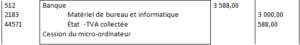 3. Régulariser cette cession et comptabiliser les opérations