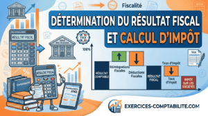 Méthodologie pour déterminer le résultat fiscal et calculer l'impôt.