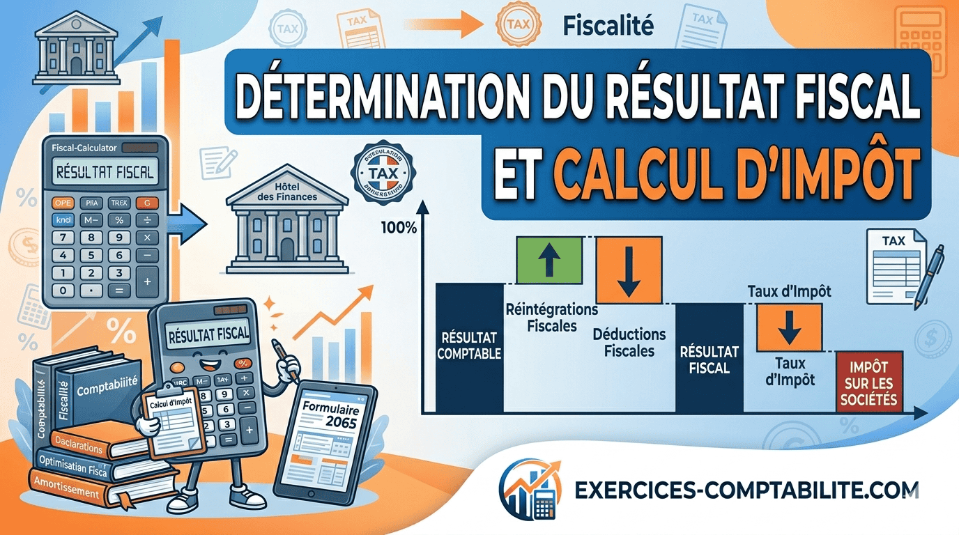 Méthodologie pour déterminer le résultat fiscal et calculer l'impôt.